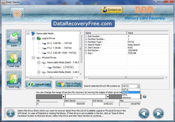 Memory Card Recovery Program screenshot
