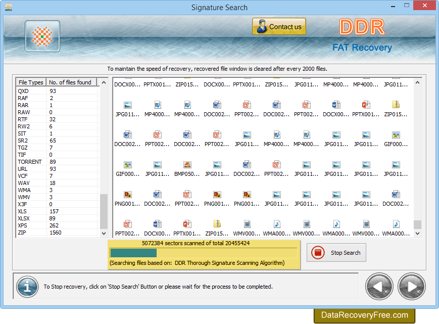 DDR Thorough Signature Scanning Algorithm