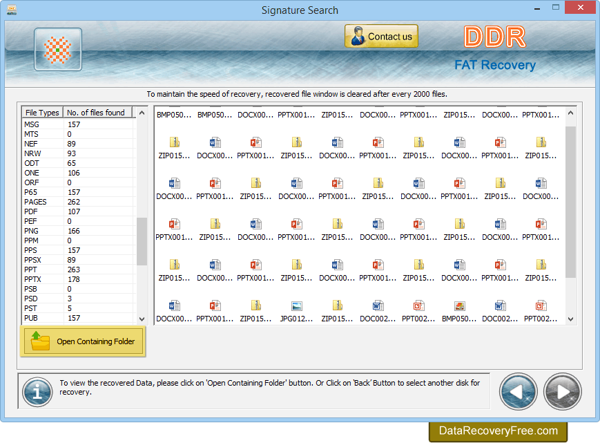 View recovered data files View recovered data files
